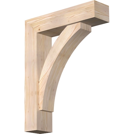 Ekena Millwork Thorton Block Smooth Bracket w/ Offset Brace, Douglas Fir, 7 1/2"W x 30"D x 38"H BKT0806X30X38THR05SDF